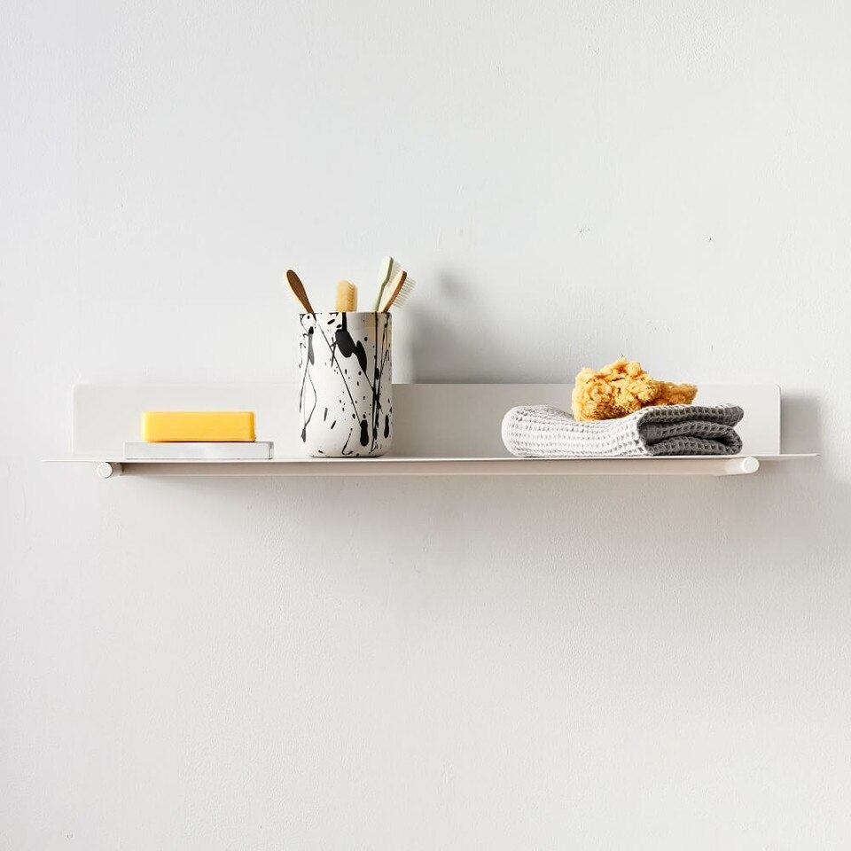 Floating Lines Metal AllinOne Shelf White West Elm UK